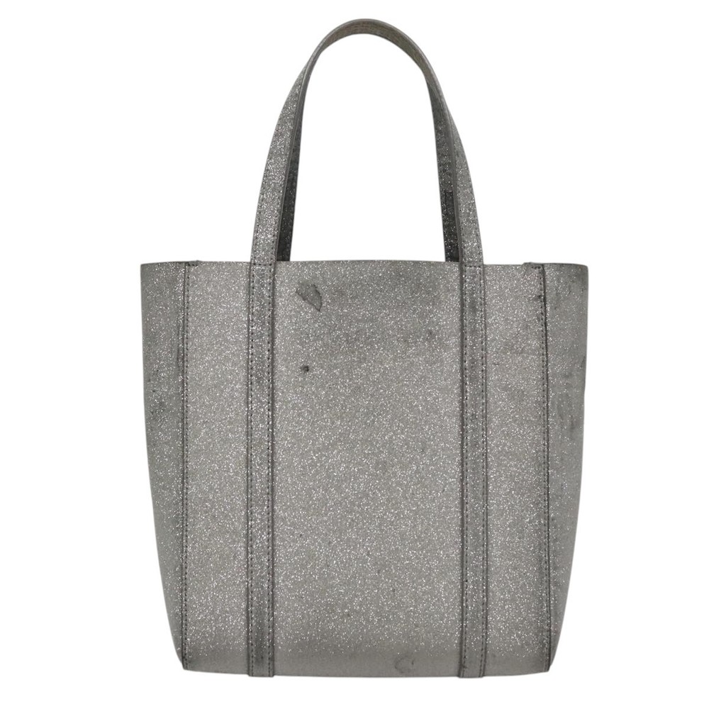 BALENCIAGA Everyday XXS Hand Bag Leather 2way Silver Auth bs21056 - Picture 2 of 16